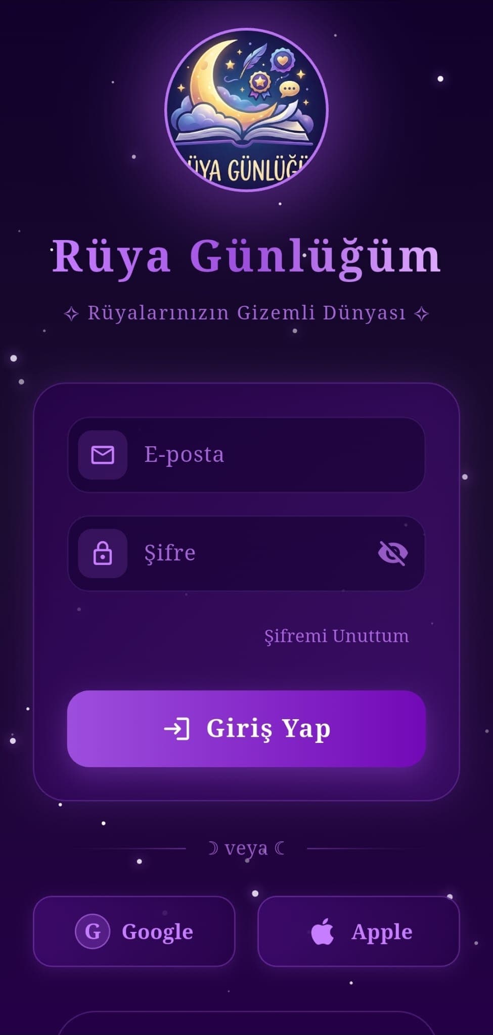 Rüya Günlüğüm uygulama ekranı