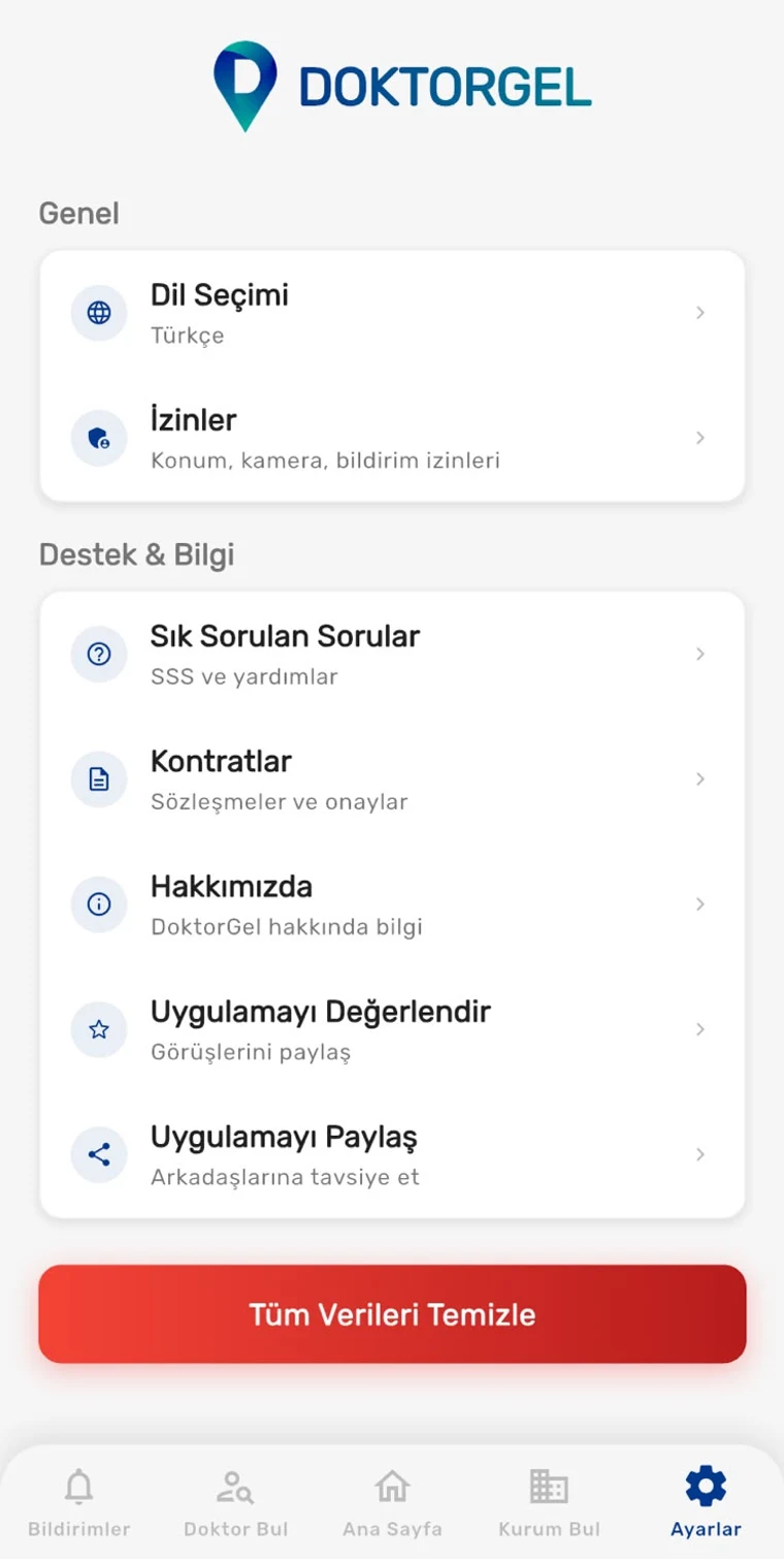 Ayarlar ve izinler
