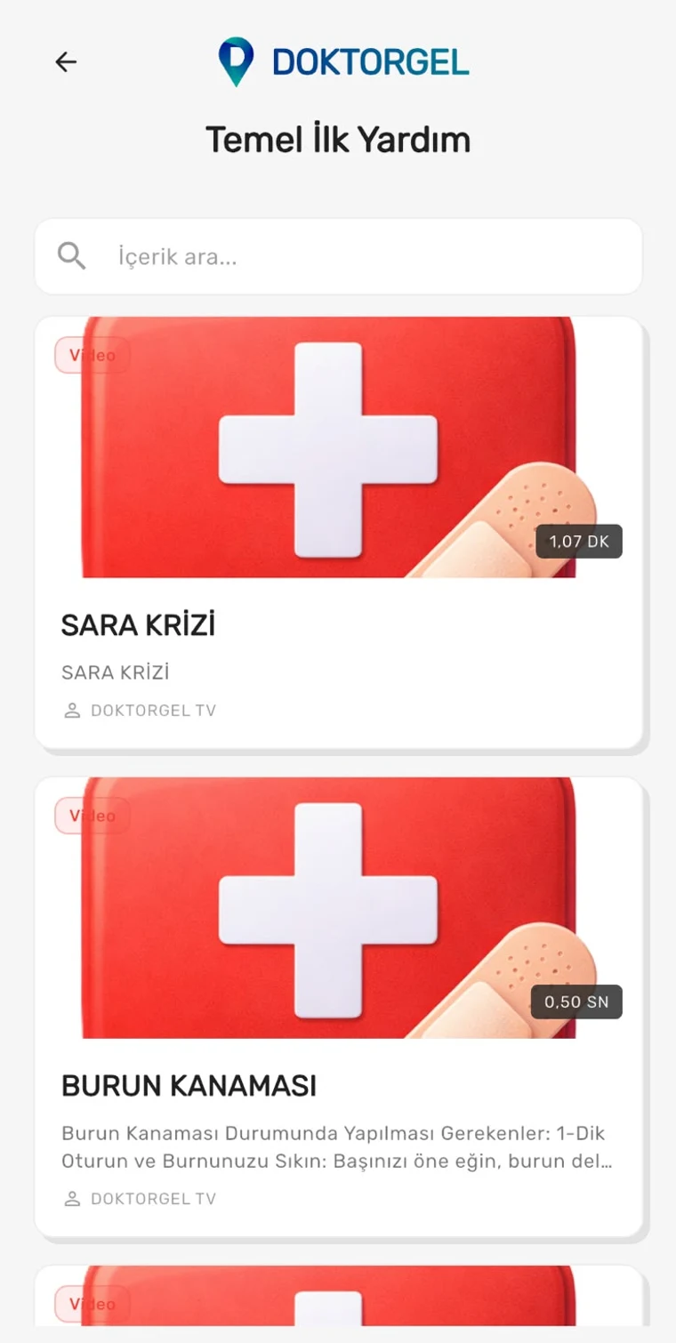 Temel ilk yardım listesi