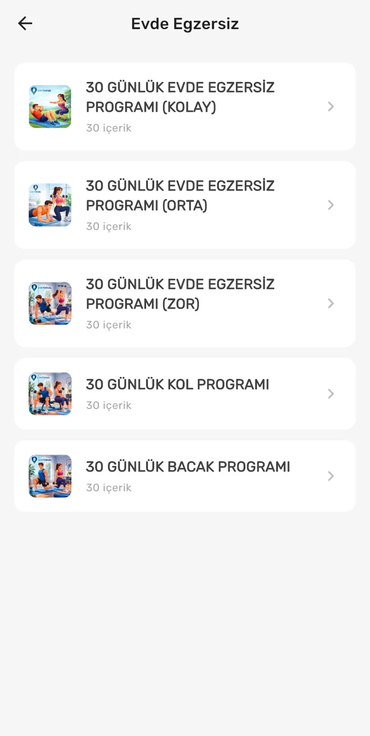 30 günlük egzersiz programları